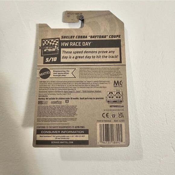 Set Of 2 Hot Wheels Shelby Cobra Daytona Coupe HW Race Day Gulf - Picture 10 of 10